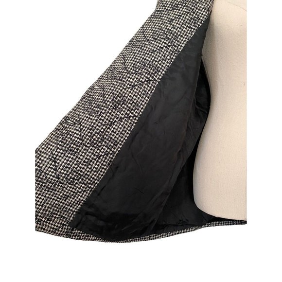 Vintage Women’s Size M/L Pure Wool Houndstooth Floral Boyfriend Blazer Jacket - Picture 9 of 12